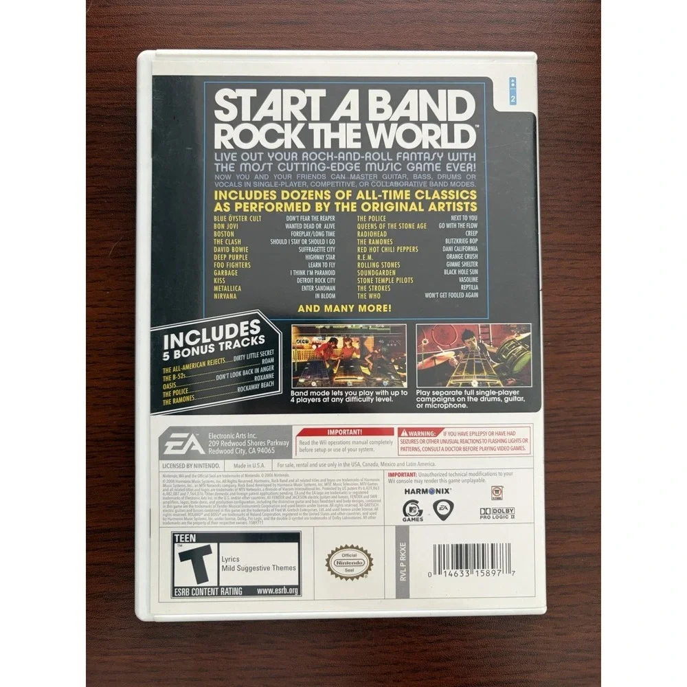 Rock Band (Nintendo Wii, 2008) Complete W/ Manual CIB Tested & Working
